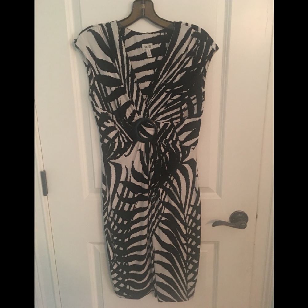 Black & white zebra print Cache dress